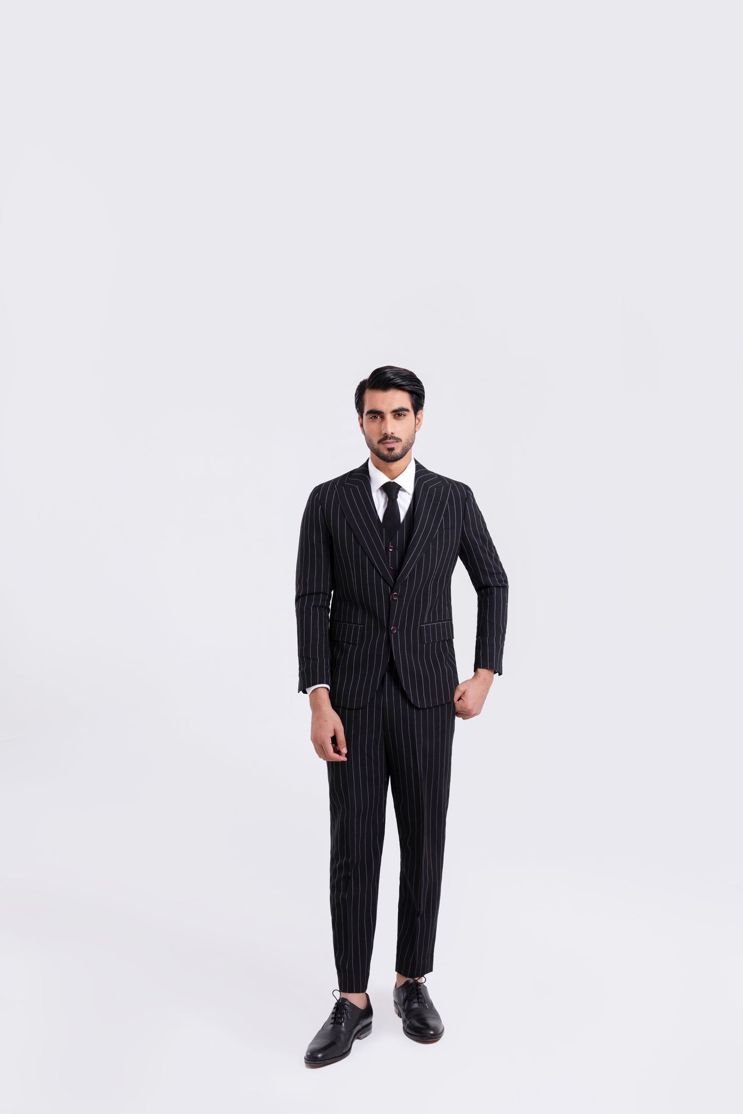 Black Bold Pinstripes- All Season 3 Piece Suit