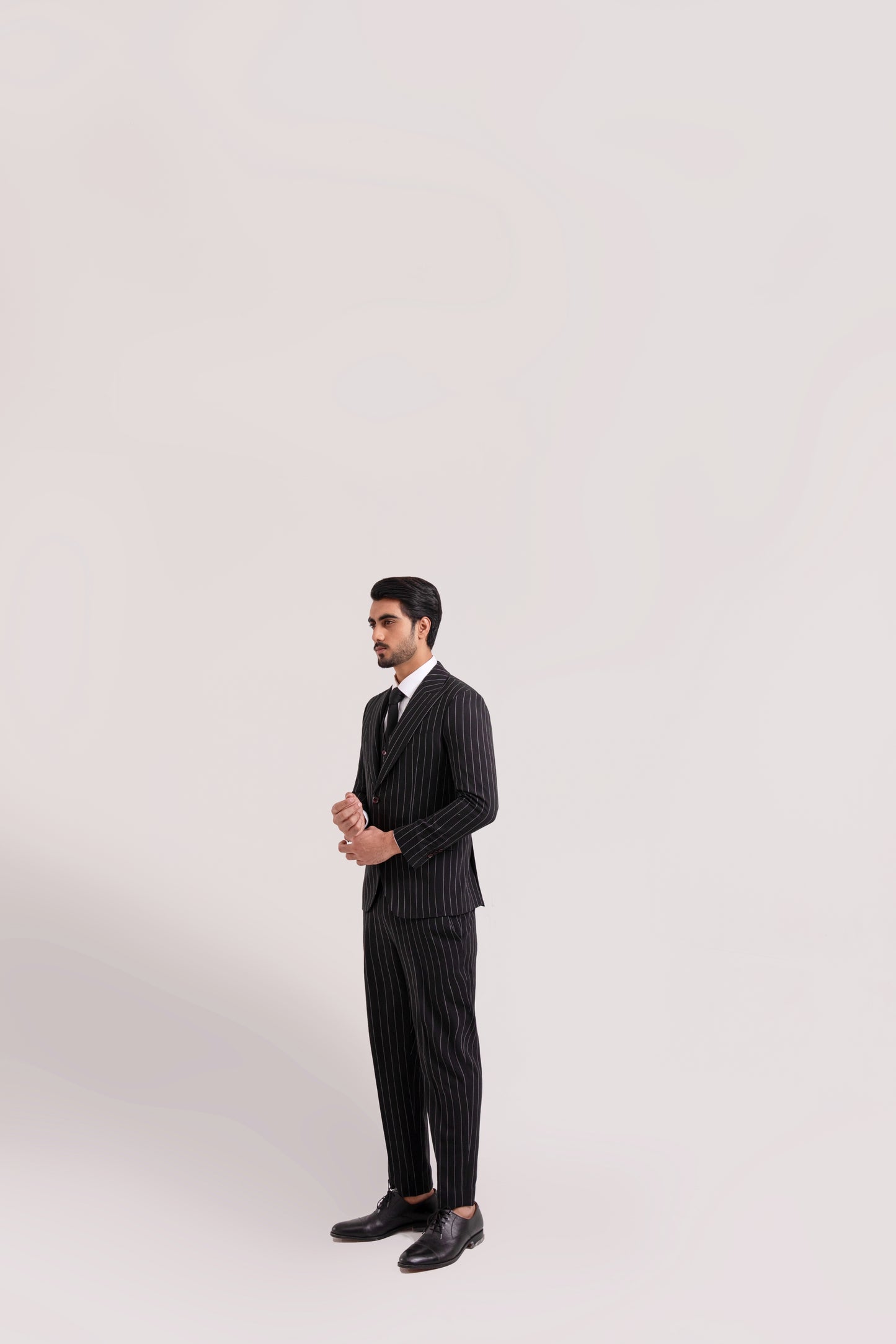Black Bold Pinstripes- All Season 3 Piece Suit