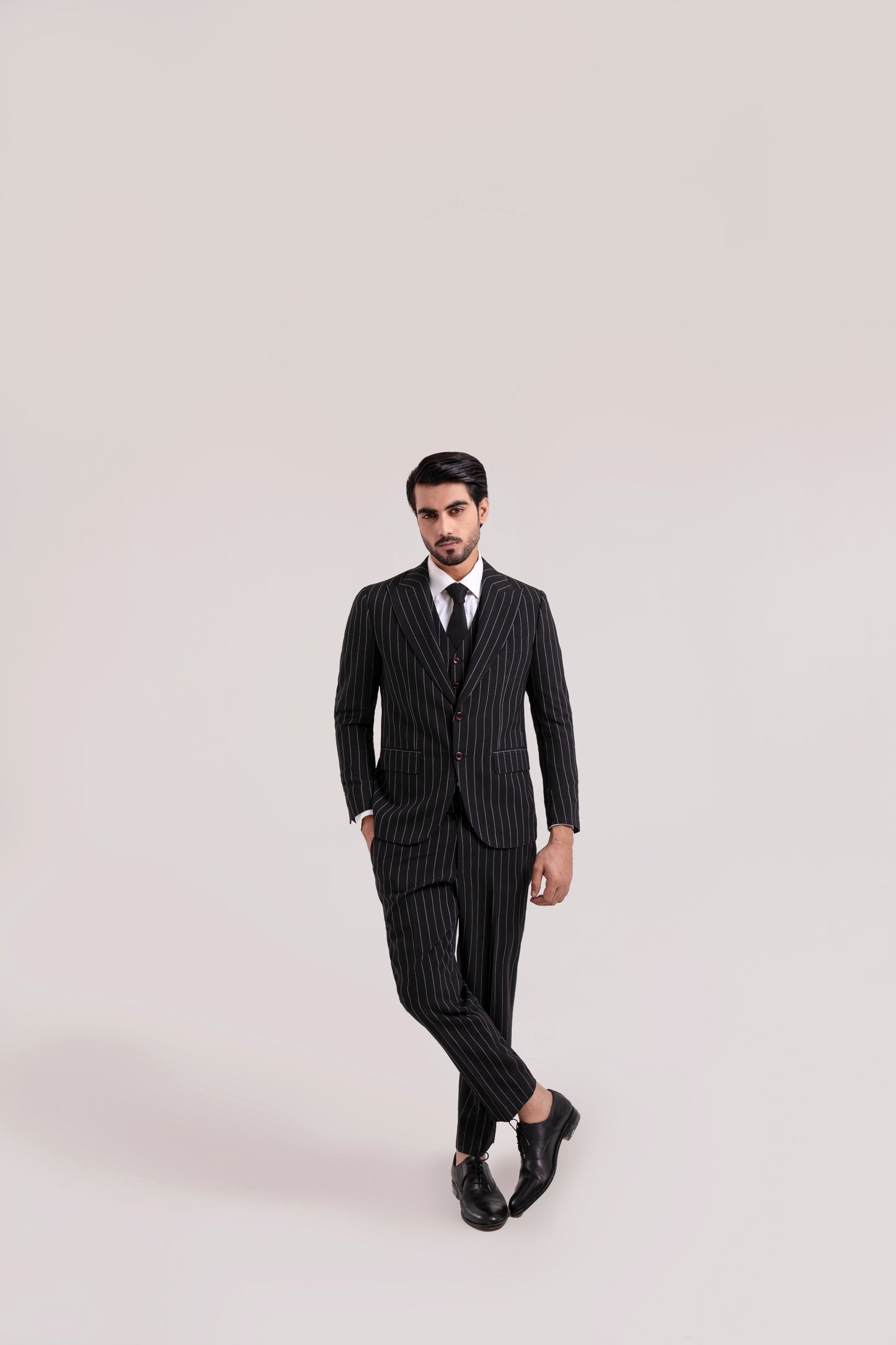 Black Bold Pinstripes- All Season 3 Piece Suit