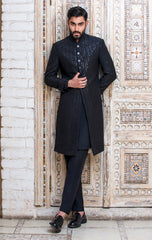 Black Sequence Embroidered Sherwani