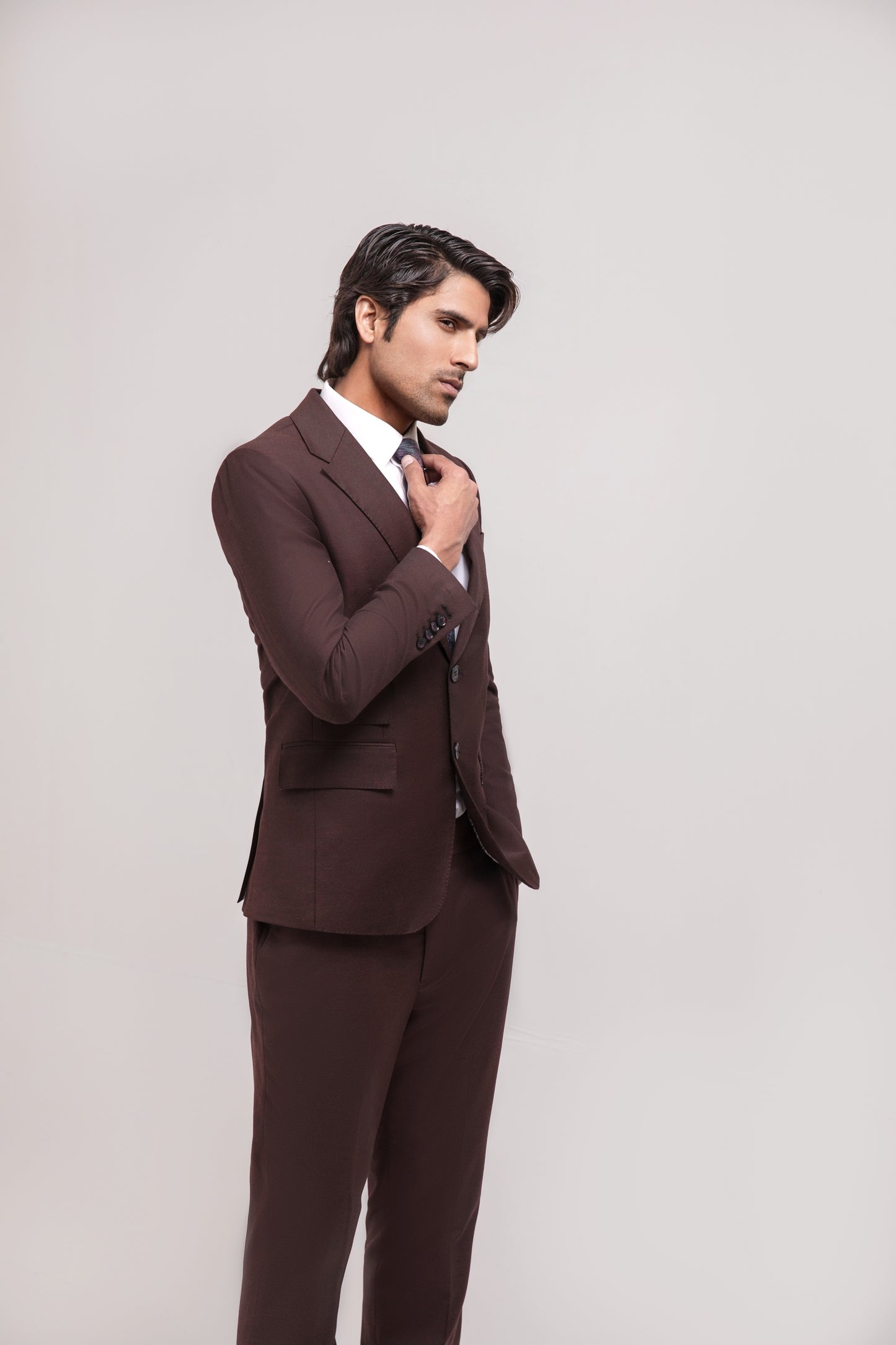 Deep-Maroon Tropical Notch Lapel 2-Piece-Suit