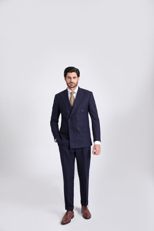 Navy Blue Prince Suit Tropical Fabric