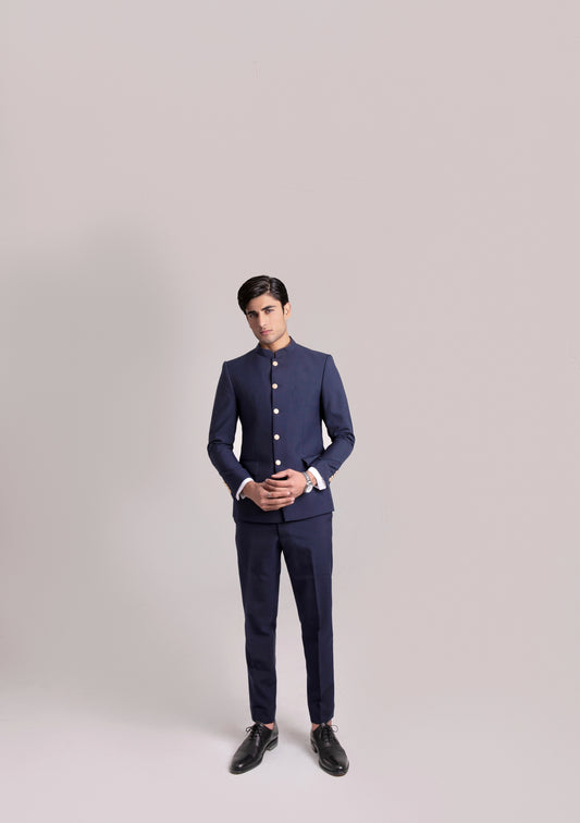 Navy Blue Prince Suit Tropical Fabric