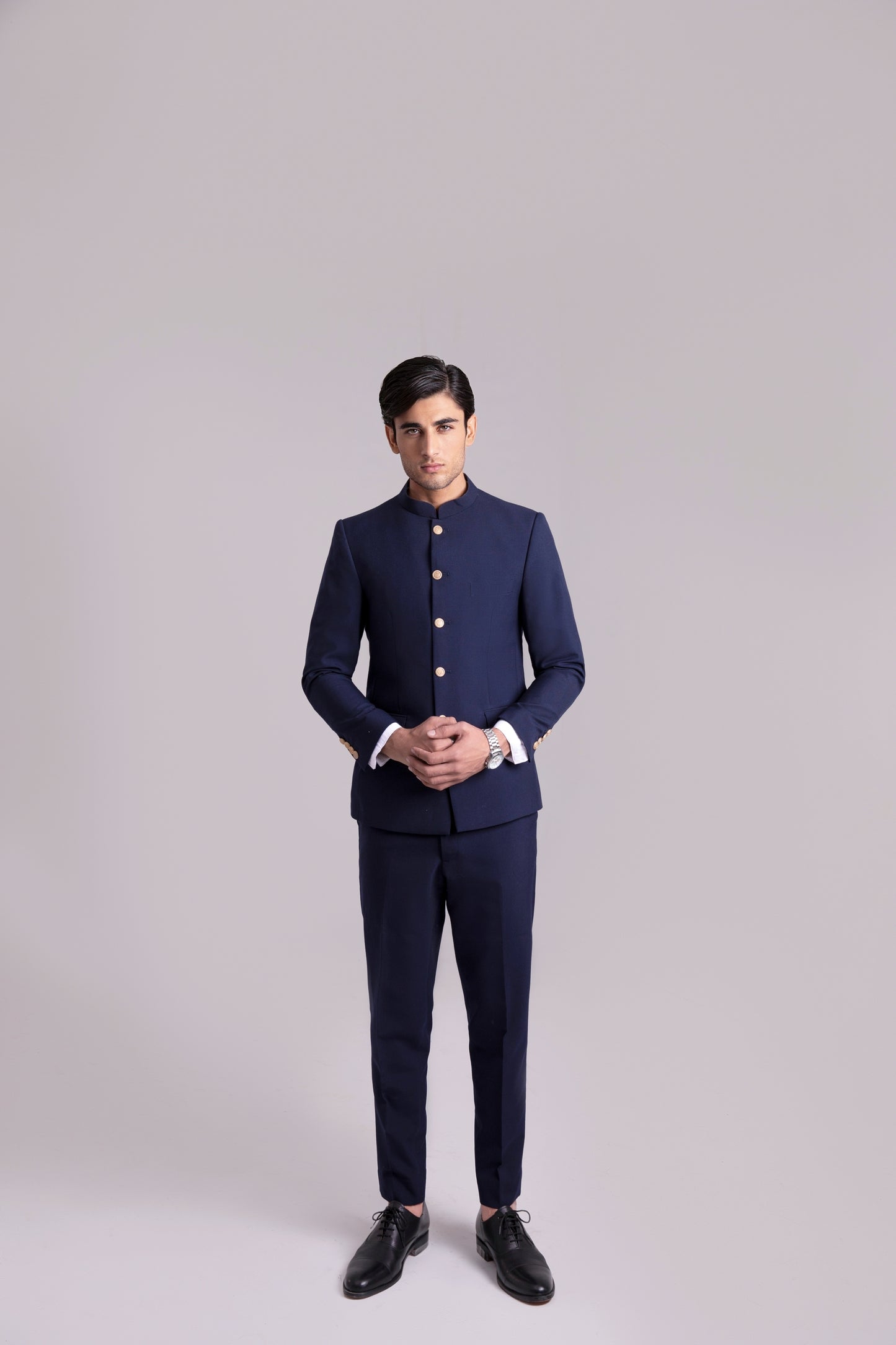 Navy Blue Prince Suit Tropical Fabric