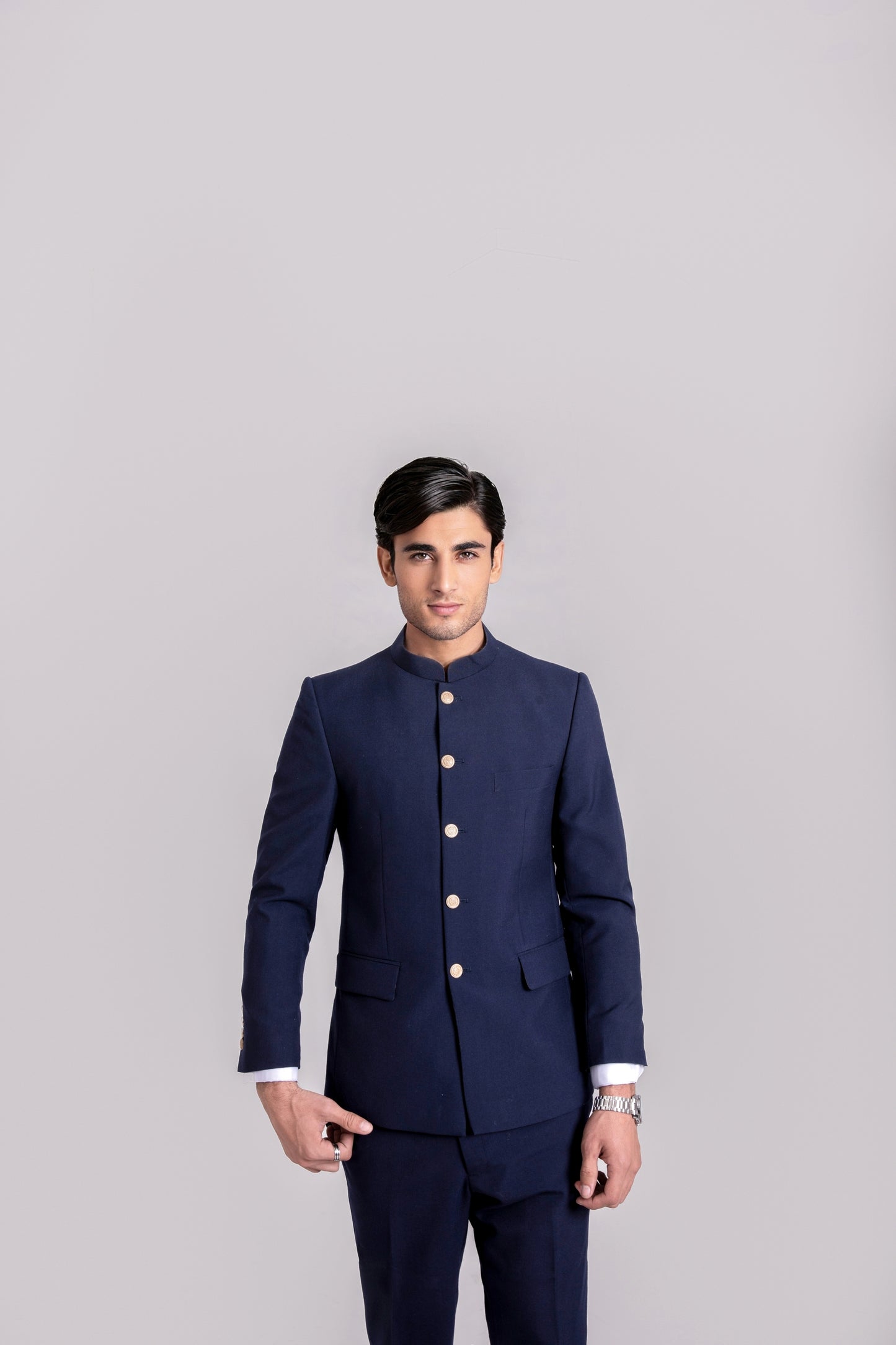 Navy Blue Prince Suit Tropical Fabric