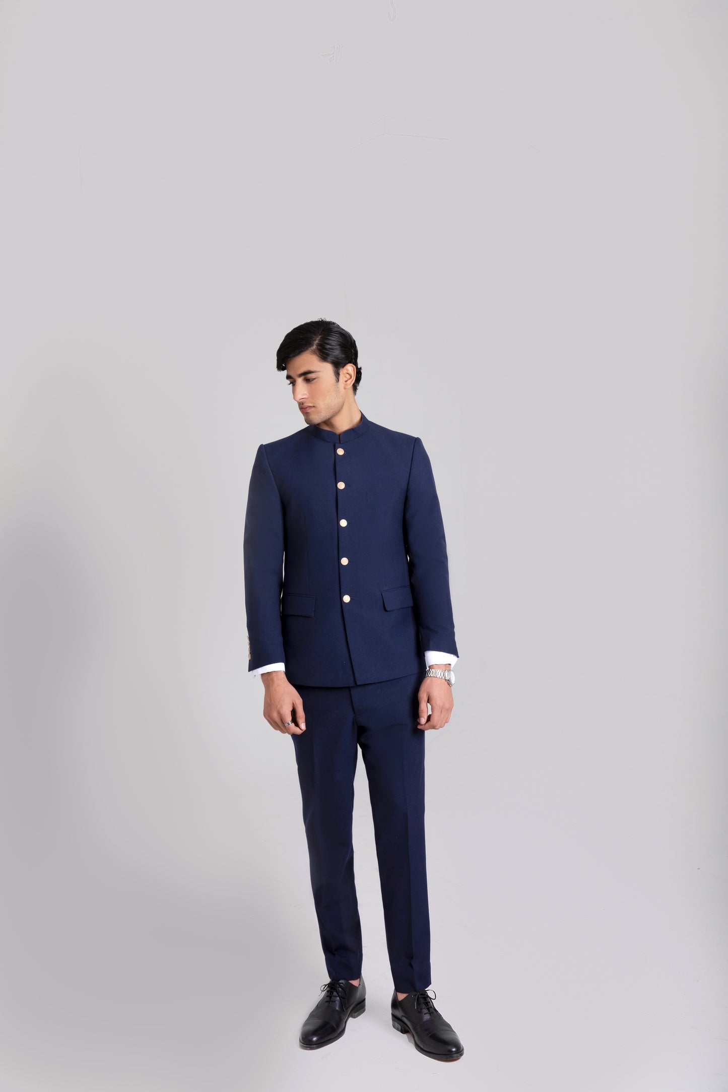 Navy Blue Prince Suit Tropical Fabric
