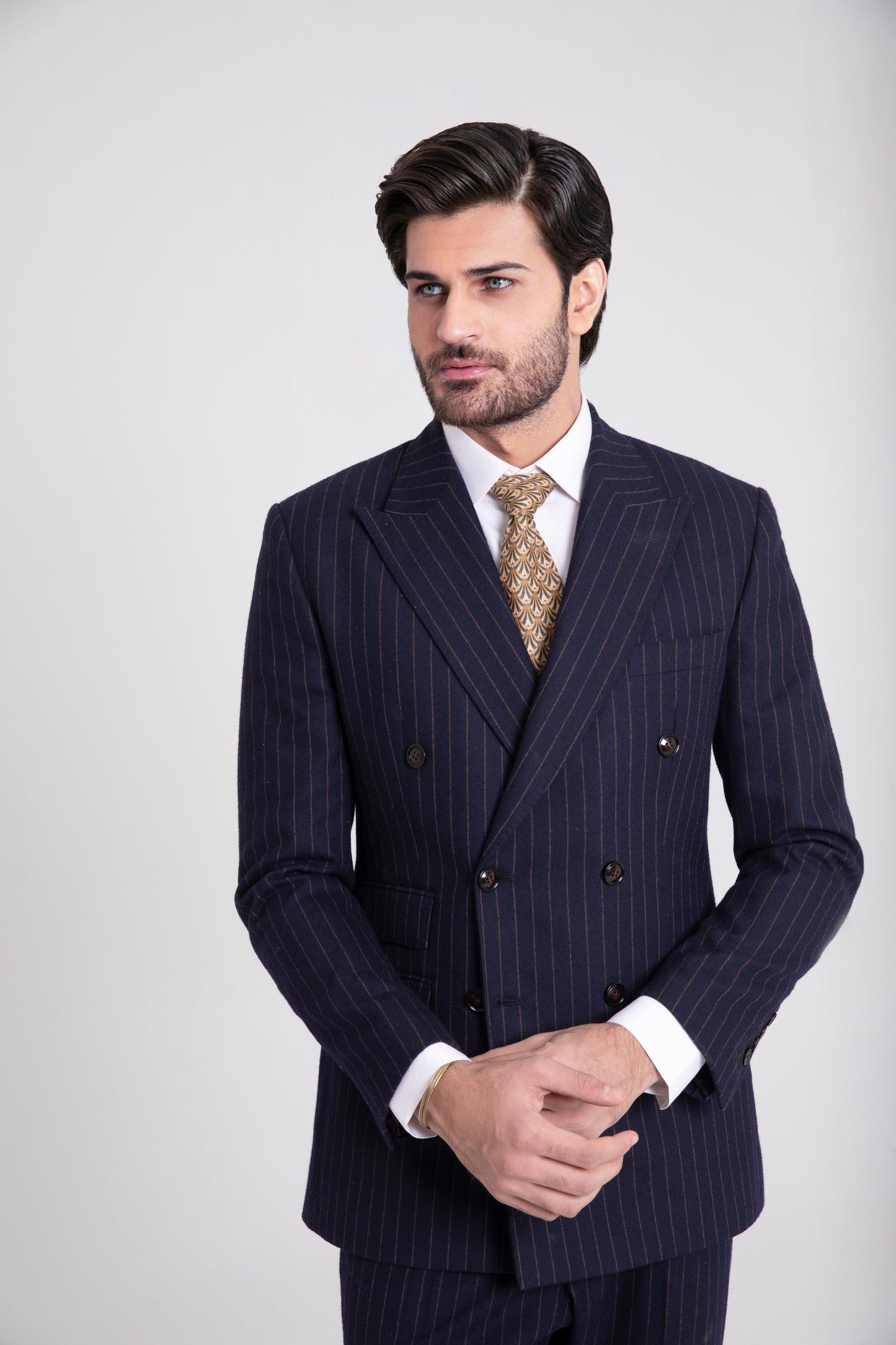 Navy Blue Prince Suit Tropical Fabric