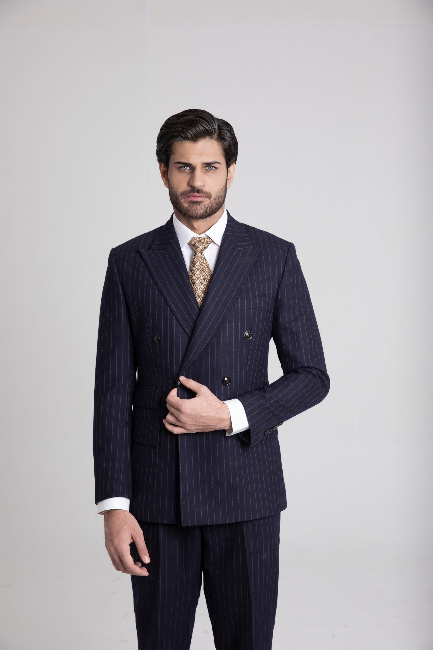 Navy Blue Prince Suit Tropical Fabric