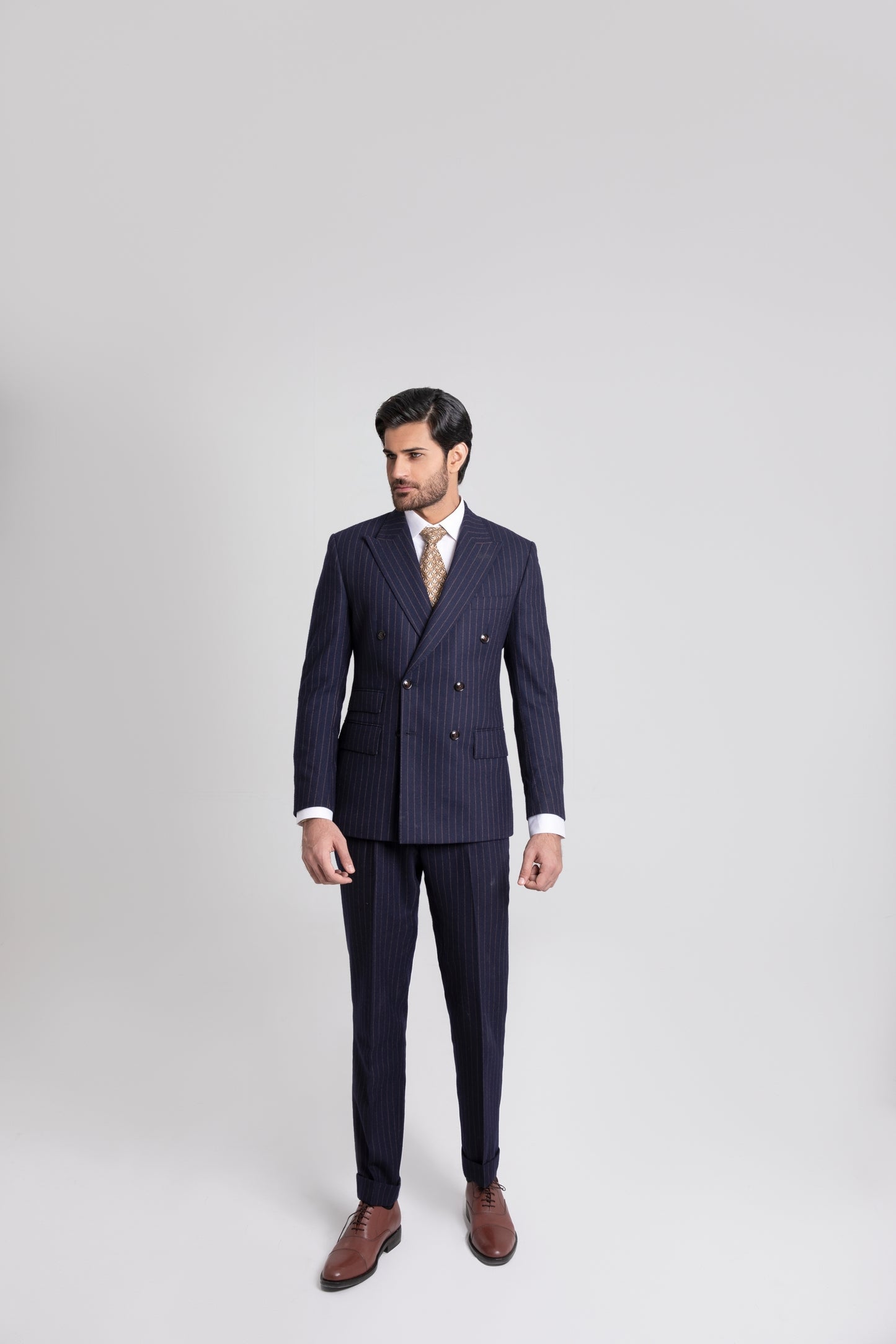 Navy Blue Prince Suit Tropical Fabric
