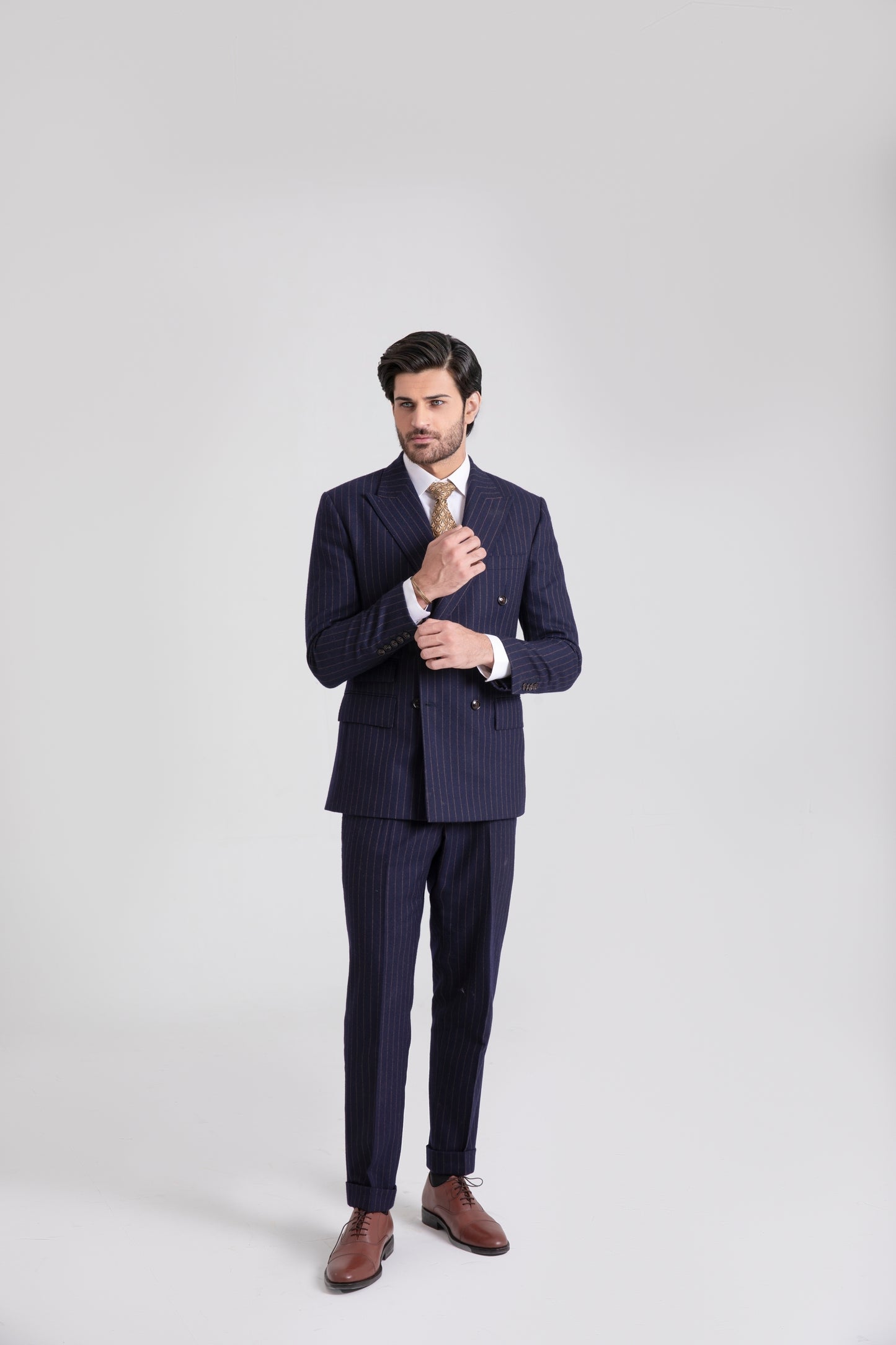 Navy Blue Prince Suit Tropical Fabric