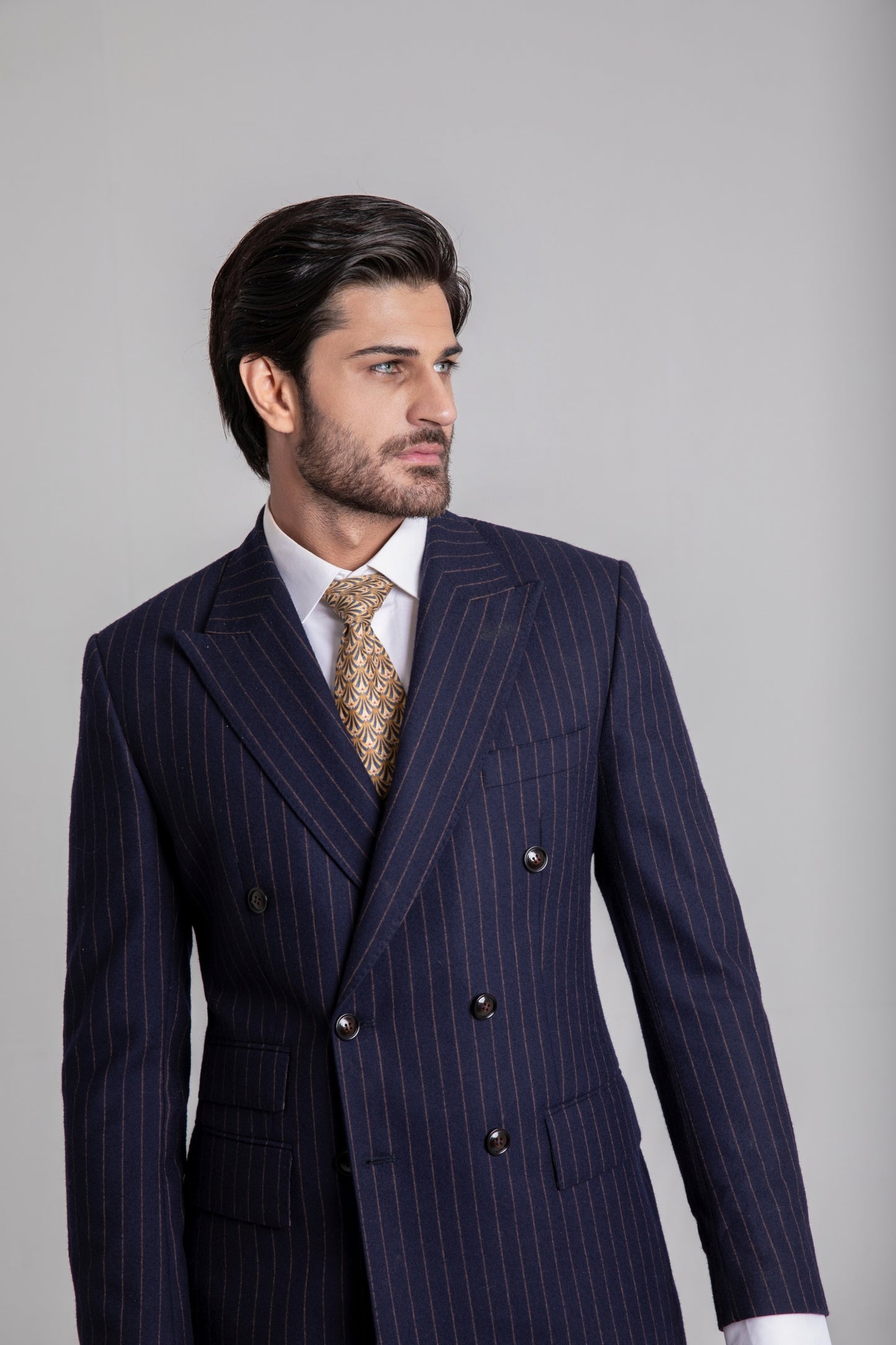 Navy Blue Prince Suit Tropical Fabric