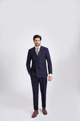 Custom-made Wollen Pin Stripe Double Brassted Suit For mens